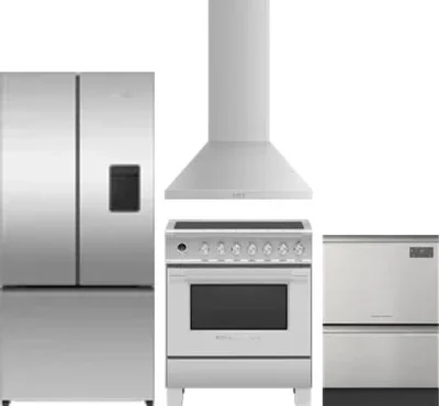4 Piece Package Includes Refrigerator, Range, Hood And Dishwasher